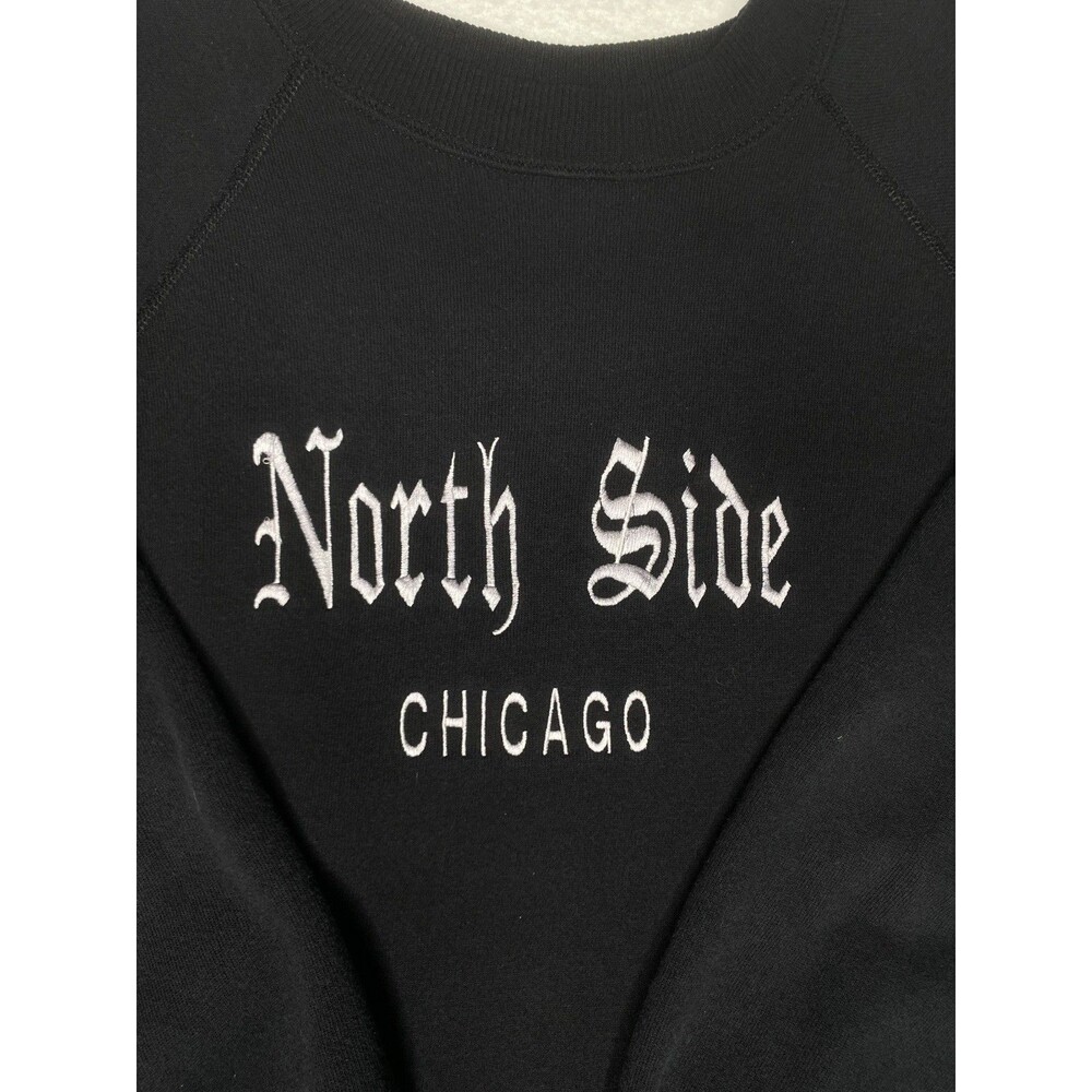 Vintage Hanes Sweatshirt Men's 2XL Chicago North Side Crewneck embroidered Y2K
